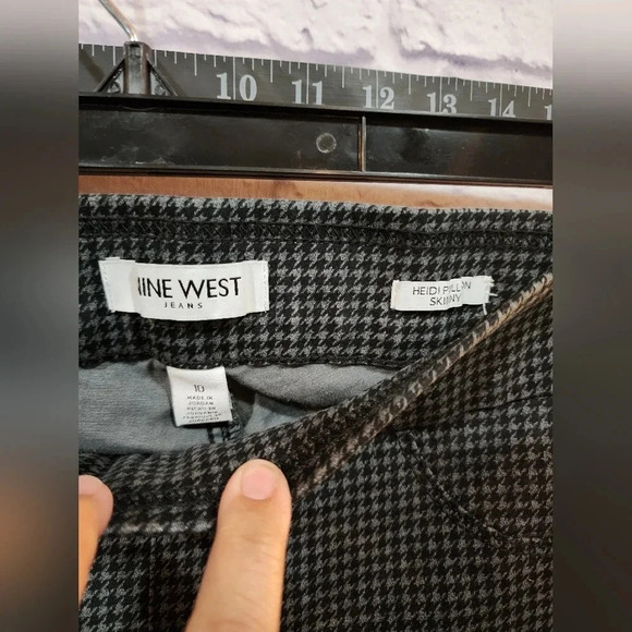 Nine West Heidi Pullon Skinny Pants - Blk/Gray Size 10 - Picture 4 of 5